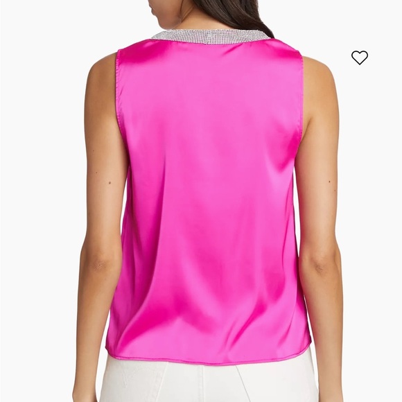 NWT Generation Love Candice Satin & Crystal Top Hot Pink XS - Picture 2 of 8